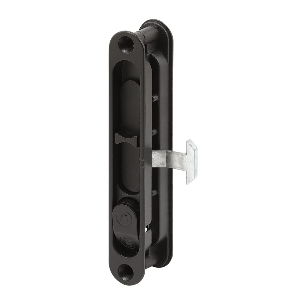 Prime-Line A 202 Diecast Black, Flush Sliding Screen Door Latch (Single Pack)