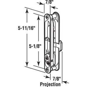 Prime-Line A 202 Diecast Black, Flush Sliding Screen Door Latch (Single Pack)