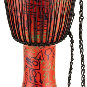 Travel Djembe Hand Drum Circle Instrument, Synthetic Shell and Goat Skin Head — NOT MADE IN CHINA — African Mali Weave Rope Tuning, 2-YEAR WARRANTY