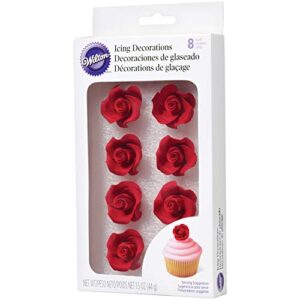 Wilton Rose Shaped Icing Decorations, 8-Count