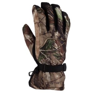 carhartt men’s hunt waterproof insulated camo gauntlet glove, camo, large