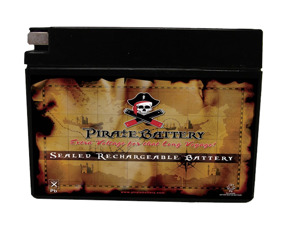 Pirate Battery 4B-BS Maintenance Free Replacement Battery for Suzuki and Yamaha Motorcycle: 12 Volts, 3 Amps, 2.3 Ah, Tab Terminal