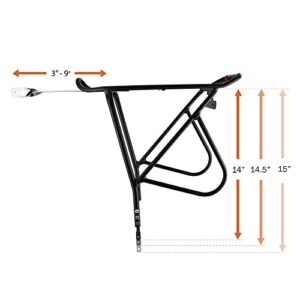 Ibera Bike Rack – Bicycle Touring Carrier with Fender Board, Frame-Mounted for Heavier Top & Side Loads, Height Adjustable for 26"-29" Frames