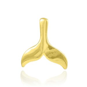 14k yellow gold whale tail charm