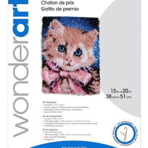 Patons Wonderart Prize Kitty Latch Hook Kit, 15" X 20"