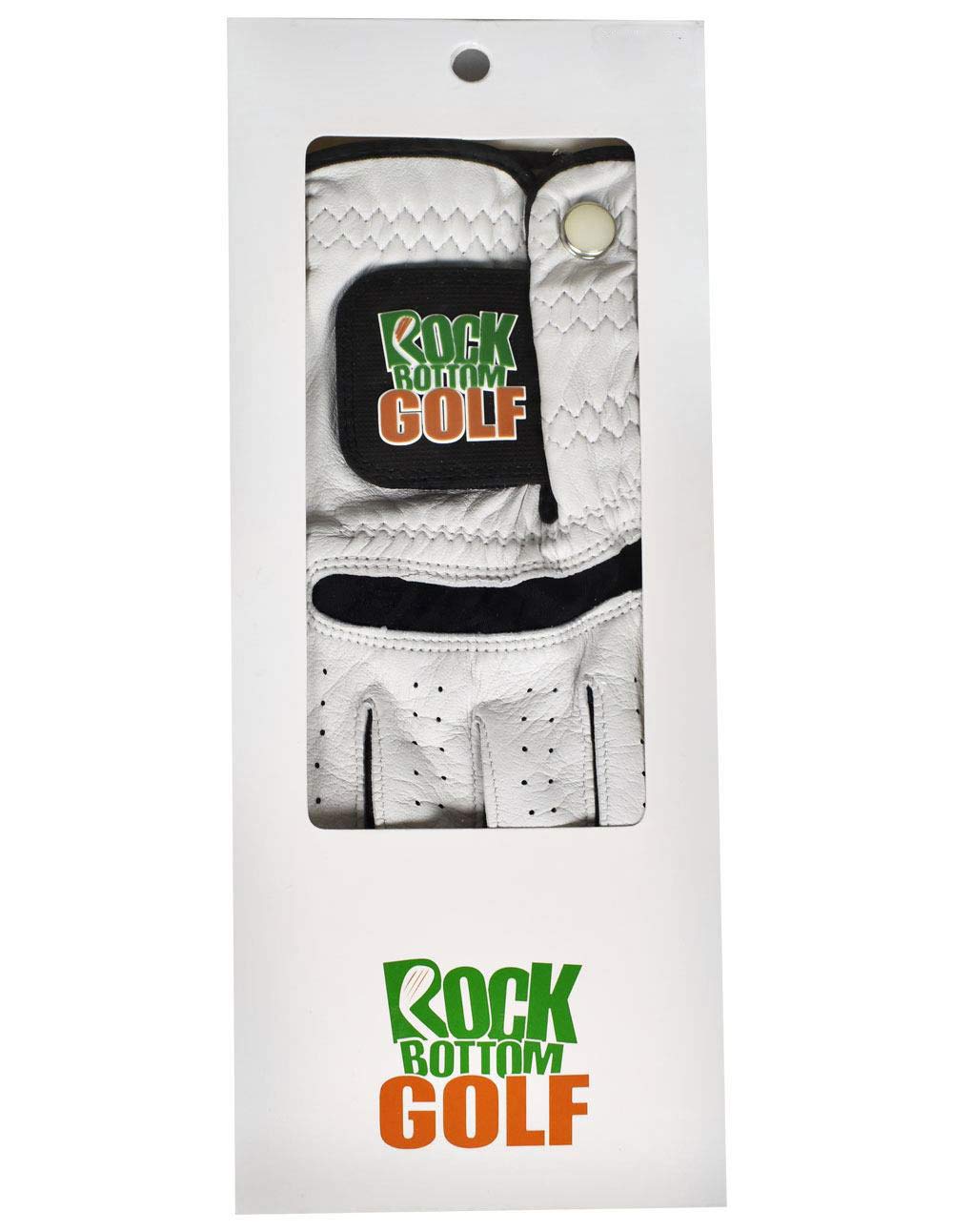 Rock Bottom Golf MRH Cabretta Leather Glove White/Black Extra Large