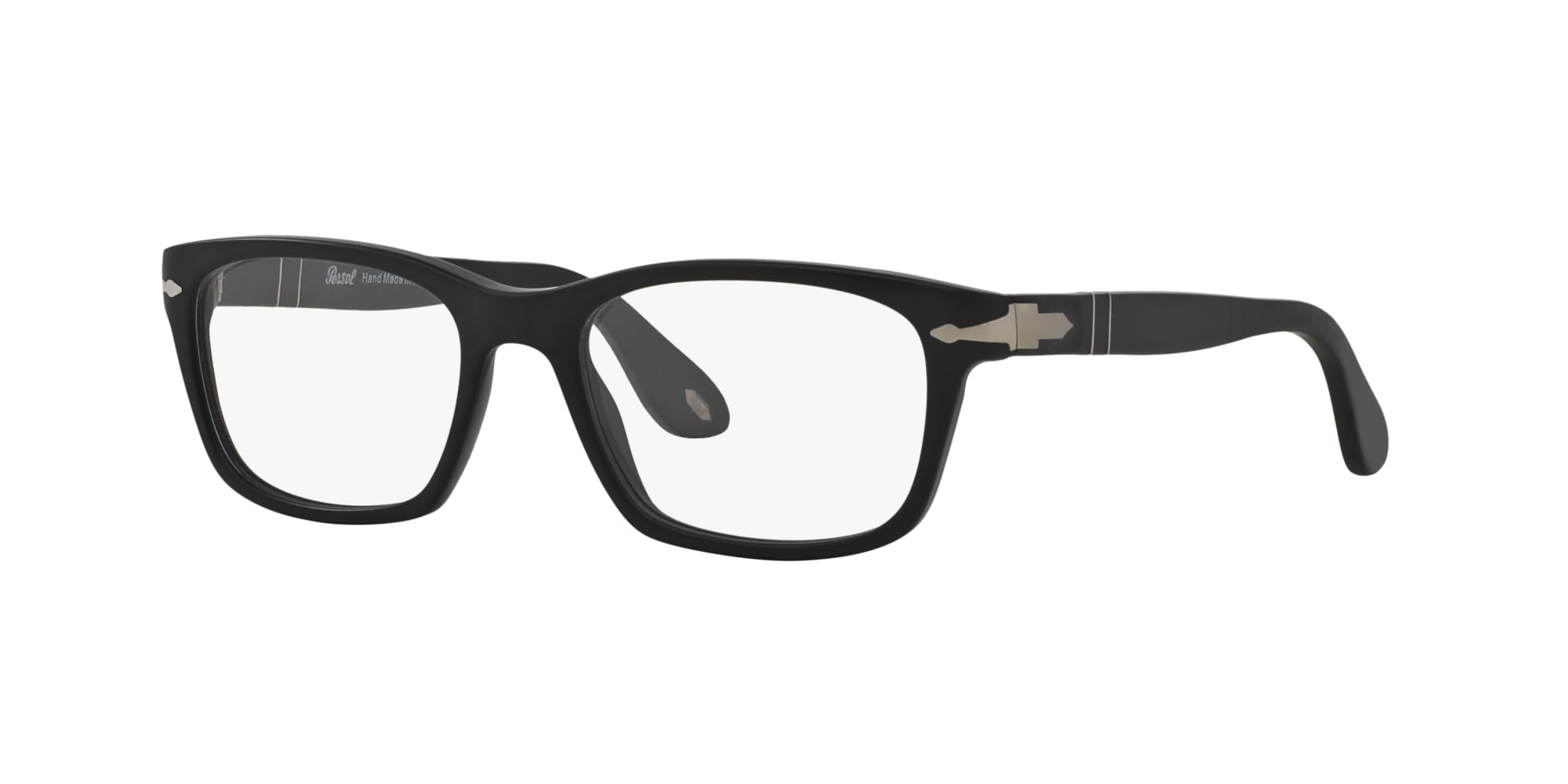 Persol PO3012V Square Prescription Eyewear Frames, Matte Black/Demo Lens, 52 mm