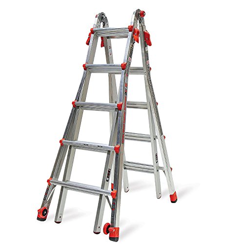 Little Giant Ladder Systems, Velocity with Wheels, M22, 22 Ft, Multi-Position Ladder, Aluminum, Type 1A, 300 lbs Weight Rating, (15422-001)