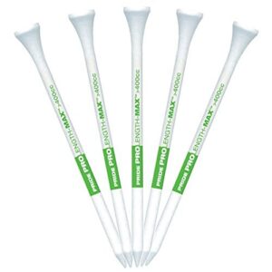 PRIDE PROFESSIONAL TEE SYSTEM PROLENGTH MAX 4" WHITE GOLF TEES - 4 BAGS