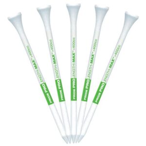 PRIDE PROFESSIONAL TEE SYSTEM PROLENGTH MAX 4" WHITE GOLF TEES - 3 BAGS