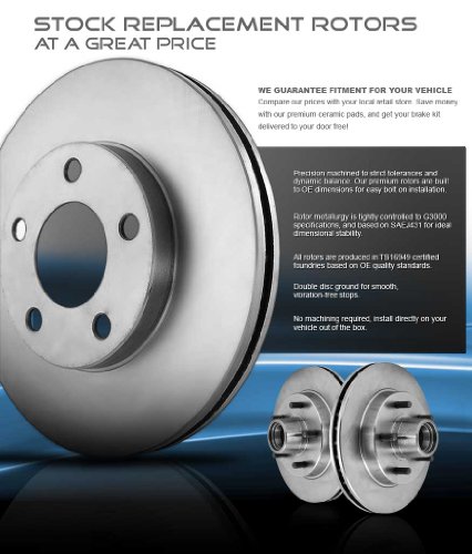 Callahan CRK14033 FRONT 329mm Premium OE 6 Lug [2] Brake Rotors + Ceramic Pads + Clips [fit Ford Expedition Lincoln Navigator]