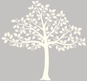 wall pops wallpops wpk0837 silhouette tree wall art kit, white & off-white