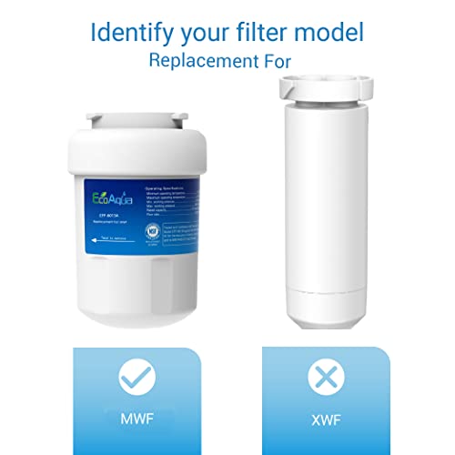 EcoAqua EFF-6013A Replacement Filter, Compatible with GE MWF SmartWater, MWFA, MWFP, GWF, GWFA, 46-9991, HDX FMG-1, WFC1201, GSE25GSHECSS, PC75009, RWF1060 Refrigerator Water Filter, 1 Pack