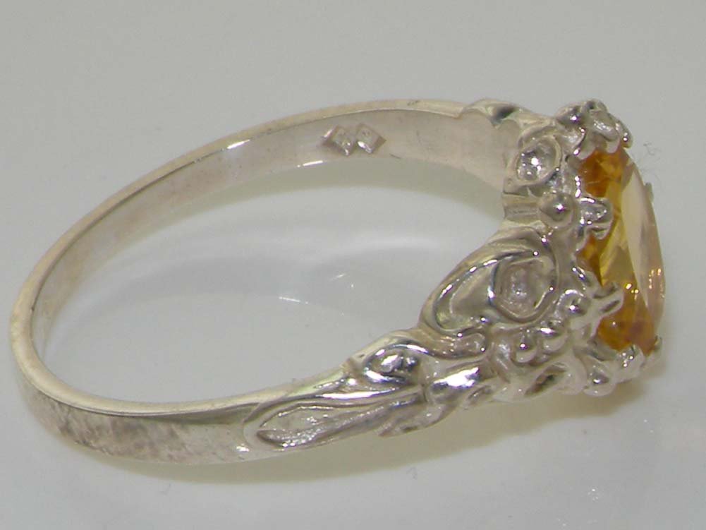 LetsBuyGold 925 Sterling Silver Natural Citrine Womens Promise Ring - Size 7.5