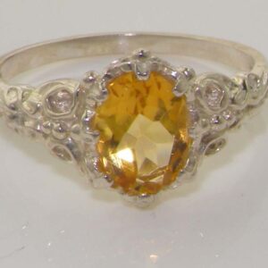 LetsBuyGold 925 Sterling Silver Natural Citrine Womens Promise Ring - Size 7.5