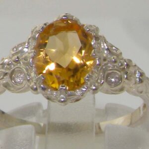 LetsBuyGold 925 Sterling Silver Natural Citrine Womens Promise Ring - Size 7.5