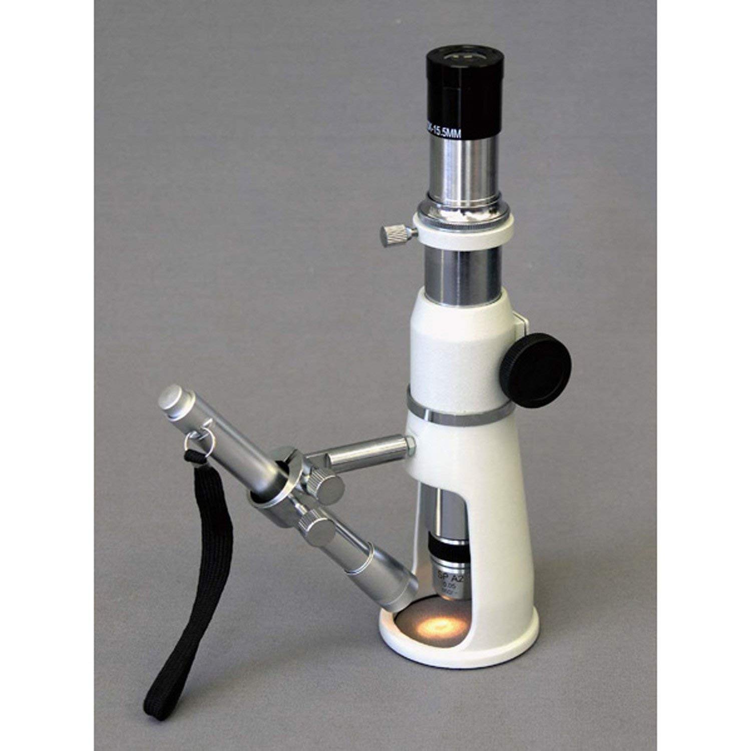 AmScope H100-E2 Digital Handheld Stand Measuring Microscope, 100x Magnification, 17mm Field of View, Includes Pen Light, 2MP Camera, and Software