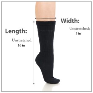 BASICO Slouch Socks for Women Girls Scrunch Long Crew Neck Socks (3pk - Black)