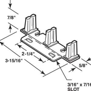 Prime-Line N 6796 Stamped Steel, Adjustable, Closet Door, Floor Guide (Single Pack)