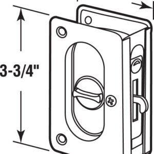 Prime-Line N 7368 Pocket Door Privacy Lock with Pull - Replace Old or Damaged Pocket Door Locks Quickly and Easily – Classic Bronze, 3-3/4” (Single Pack)