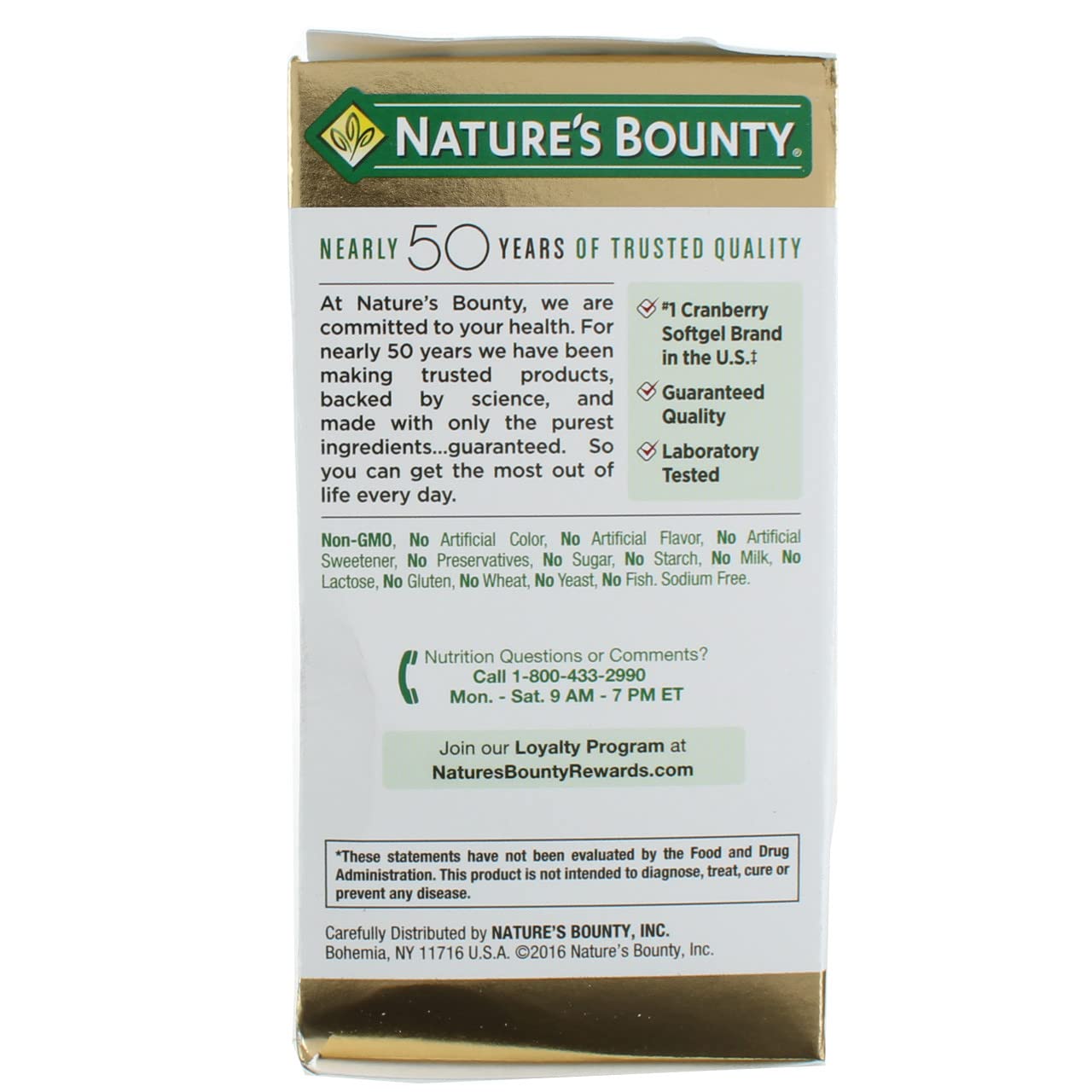 Nature's Bounty Cranberry Dietary Supplement 60 Soft Gels (Pack of 3)