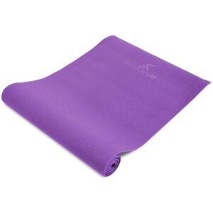 prosourcefit original yoga exercise mat ¼” (6mm) thick for comfort and stability with carrying straps, non slip –multiple colors