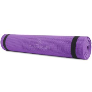 ProsourceFit Original Yoga Exercise Mat ¼” (6mm) Thick for Comfort and Stability with Carrying Straps, Non Slip –Multiple Colors