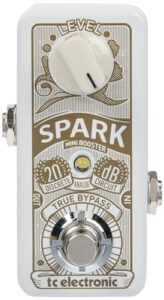 tc electronic spark mini booster ultra-compact booster pedal with primetime switching and fully analog design