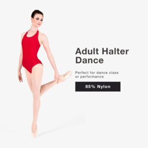 Theatricals Womens Halter Dance Leotard Red L D5108