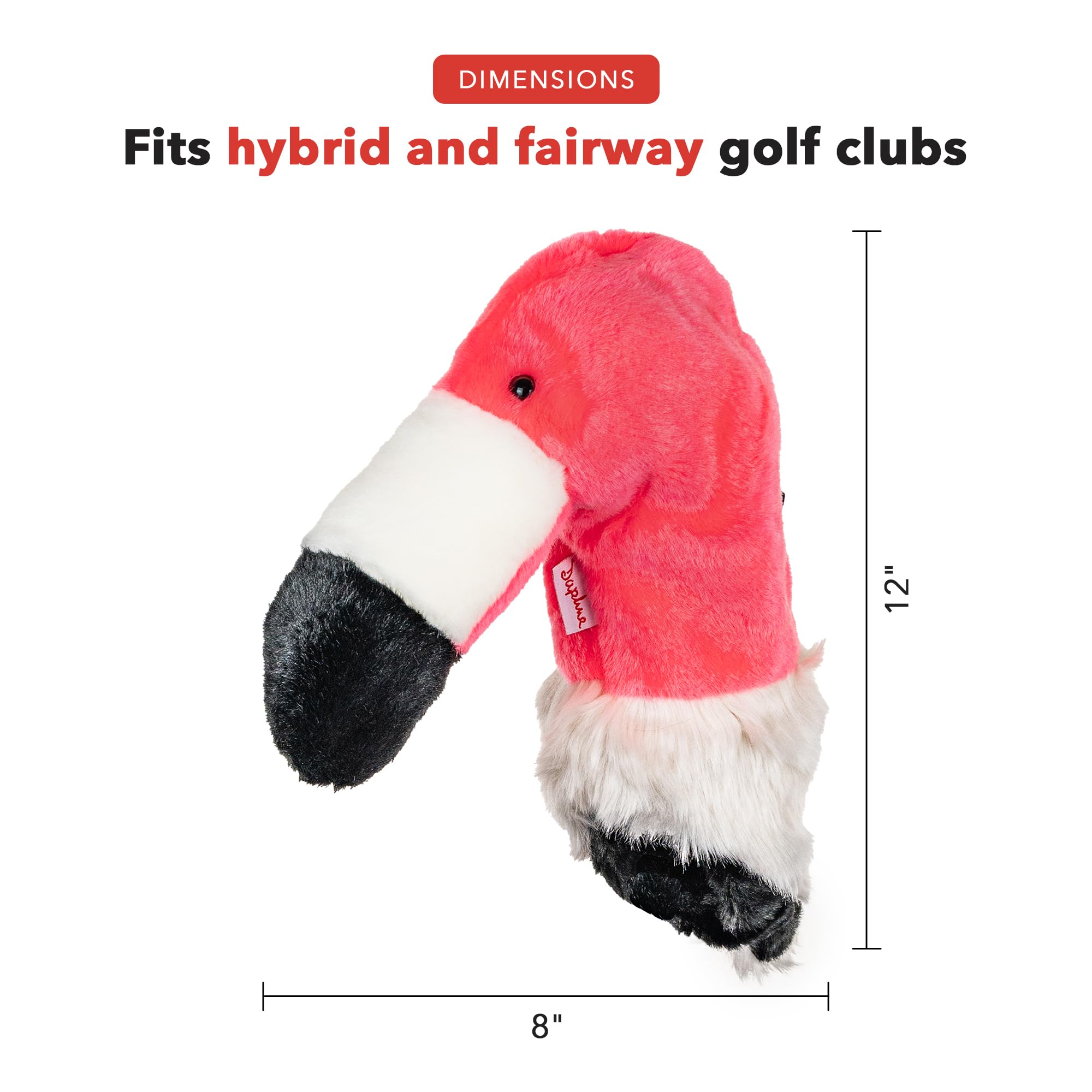 Daphne’s Flamingo Hybrid Headcover | Premium Hybrid and Fairway Wood Headcovers | Funny Golf Club Covers | Stylish Protection for Your Clubs | Men's Golf Gear | Hybrid Headcover for Men and Women