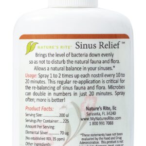 Nature's Rite Sinus Relief™, 1.5 oz. (45 mL) – All-Natural Nasal Sinus Spray – Relief for Sinus Problems – Encourages a Healthy Sinus System – Easy-to-Use, Portable Sinus Support – Made in USA