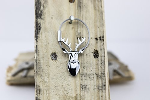 Troika Platzhirsch Deer Head Keyring, Silver, 5 Centimeters (KR1319CH)