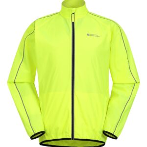 Mountain Warehouse Force Mens Reflective Water-Resistant Running Jacket Yellow Small