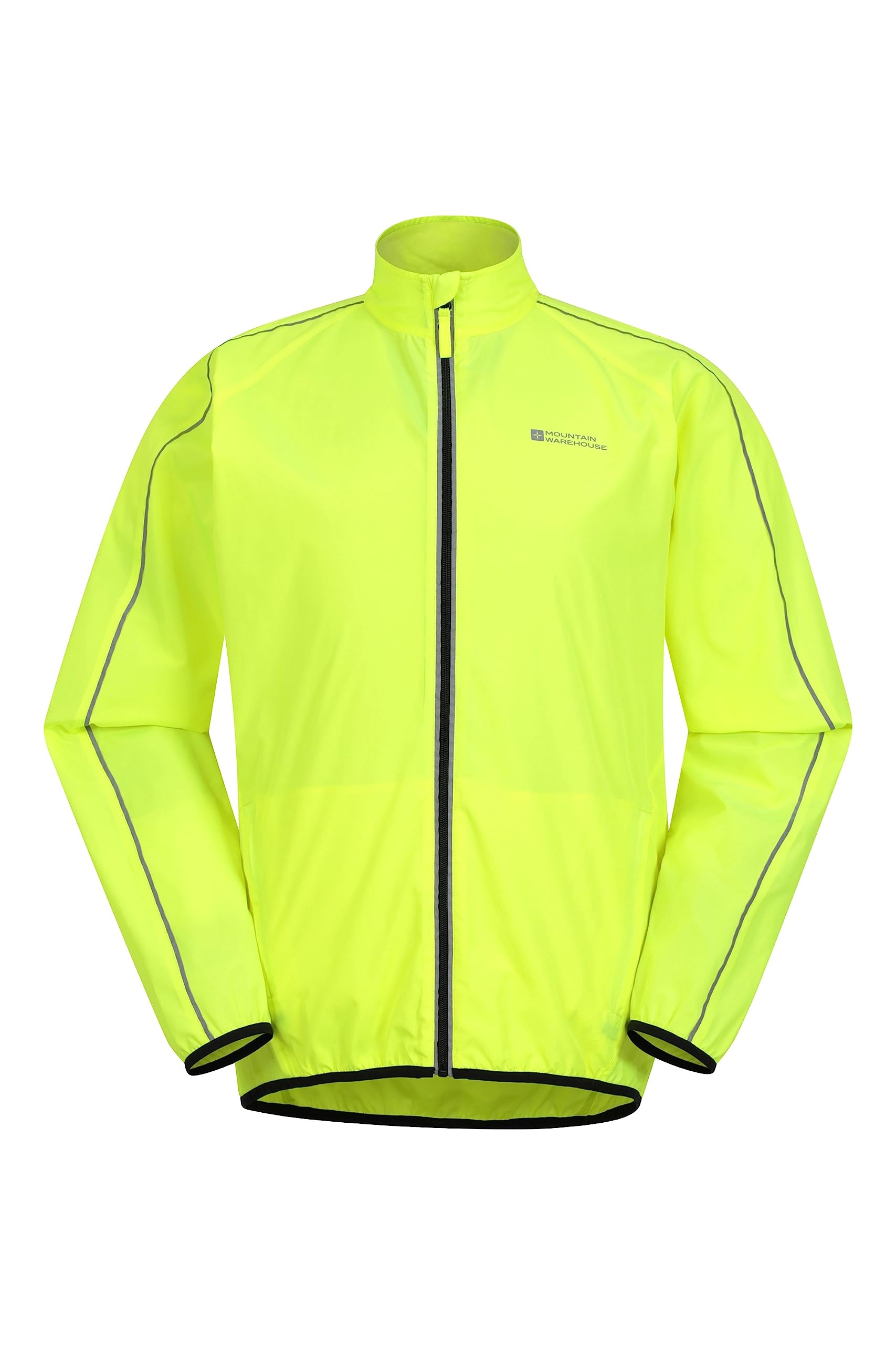 Mountain Warehouse Force Mens Reflective Water-Resistant Running Jacket Yellow Small