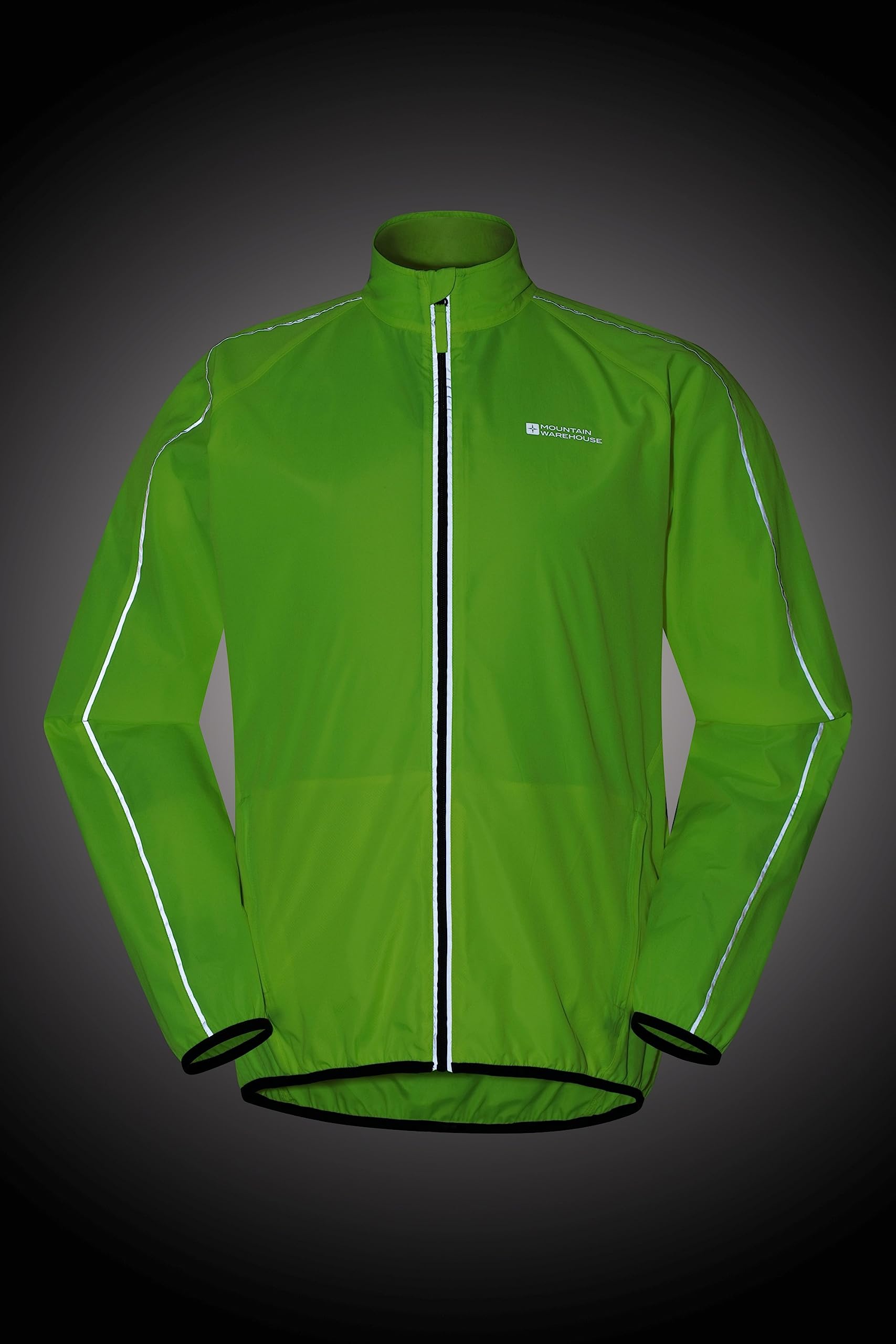 Mountain Warehouse Force Mens Reflective Water-Resistant Running Jacket Yellow Small