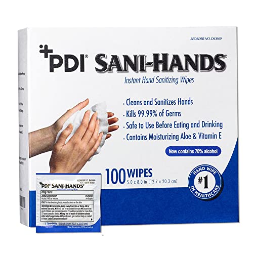 Sani-Hands Hand Sanitizer Wipes 100 Packets Per Box