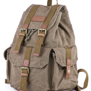 Gootium 21101AMG-S Specially High Density Thick Canvas Backpack Rucksack, Army Green Size Small