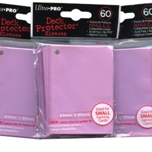 Ultra Pro Card Supplies YuGiOh Sized Deck Protector Sleeves Pink 60 Count X3