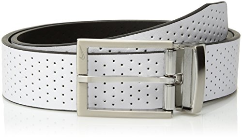 Nike Mens Pin Dot Perf Reversible Apparel-belts, White/Black, 36 US