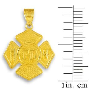 10k Gold St Florian Medal Firefighter Badge Pendant