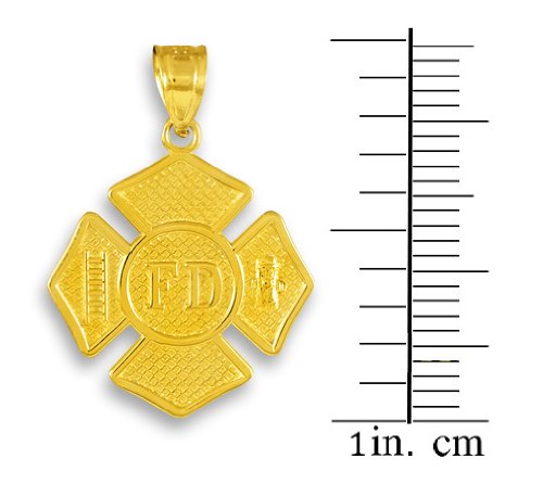 10k Gold St Florian Medal Firefighter Badge Pendant