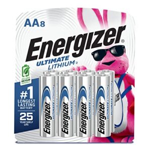 energizer aa lithium batteries, world's longest lasting double a battery, ultimate lithium (8 battery count)