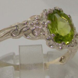 LetsBuyGold 925 Sterling Silver Natural Peridot Womens Promise Ring - Size 5.5