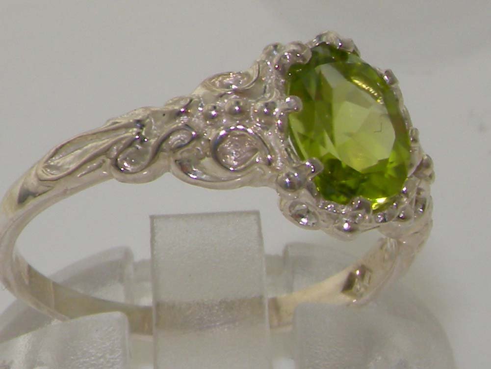 LetsBuyGold 925 Sterling Silver Natural Peridot Womens Promise Ring - Size 5.5