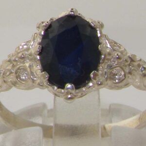 LetsBuyGold 925 Sterling Silver Real Genuine Sapphire Womens Solitaire Engagement Ring - Size 6