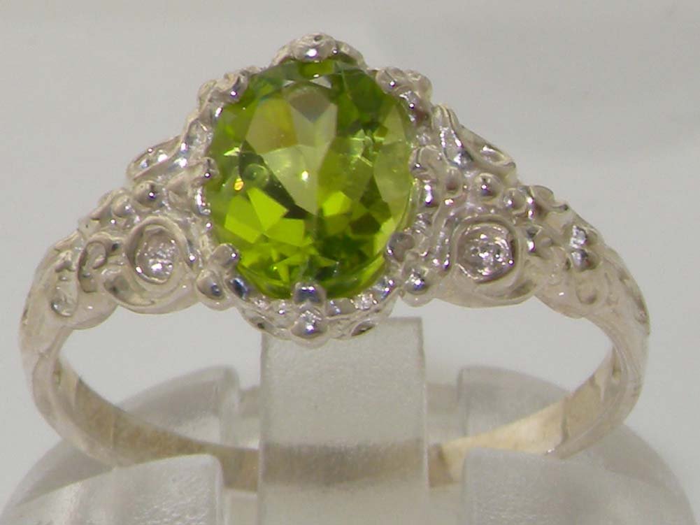 LetsBuyGold 925 Sterling Silver Natural Peridot Womens Promise Ring - Size 5.5