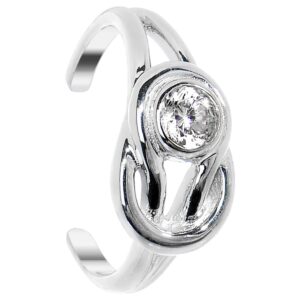 body candy 925 sterling silver lovers knot cubic zirconia adjustable toe ring