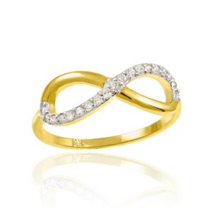 14k Yellow Gold Infinity Ring with CZ (7)