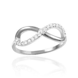 10k White Gold Infinity Ring with CZ (6)