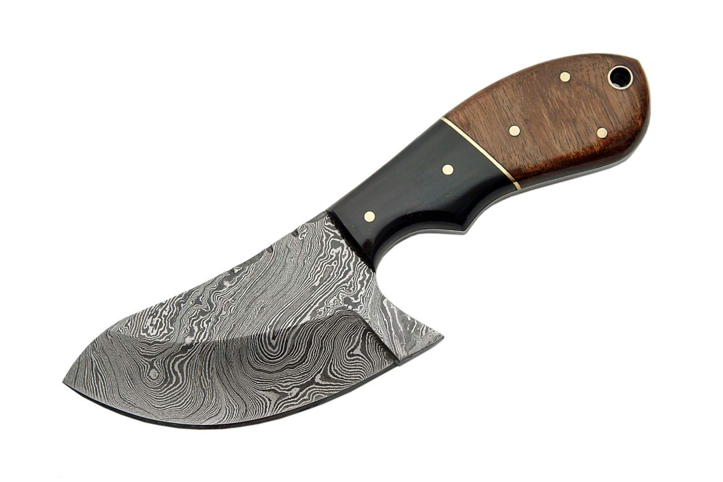 Szco Supplies Damascus Cat Skinner Knife, One Size, Brown (DM-1062)